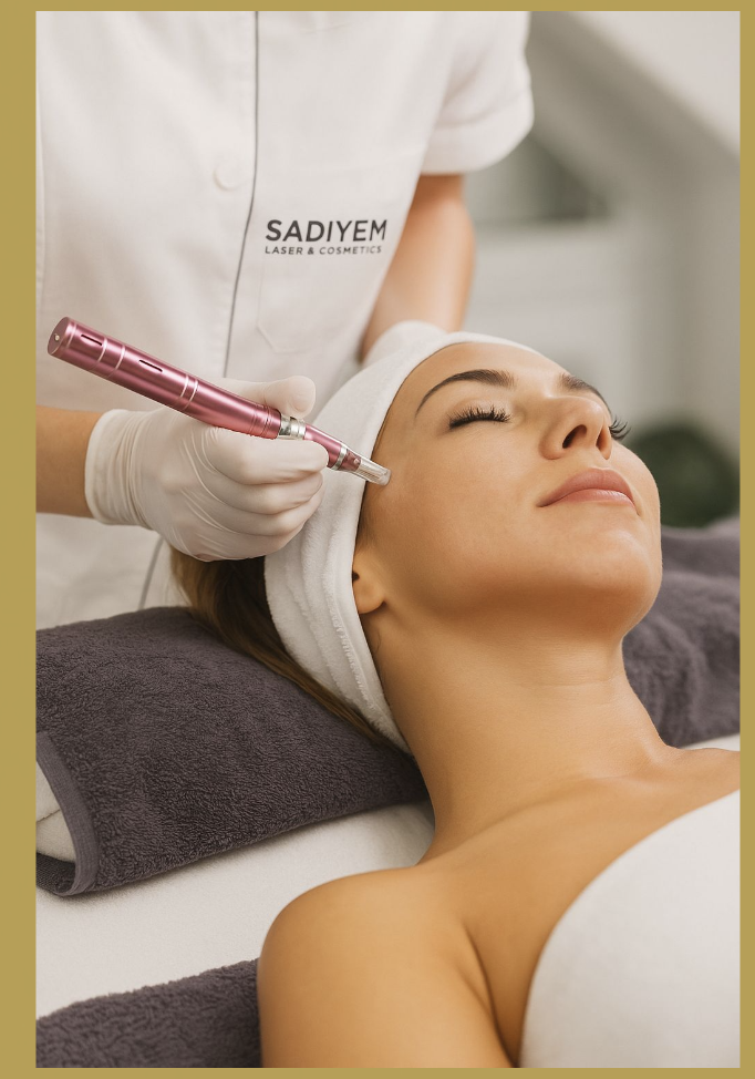 Professional cosmetic treatment with microneedling device